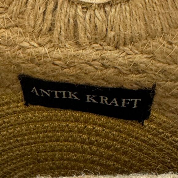 Antik Kraft Clutch Raffia Natural Multi Woven Wooden Handle Cabo resort Wear - Picture 12 of 15